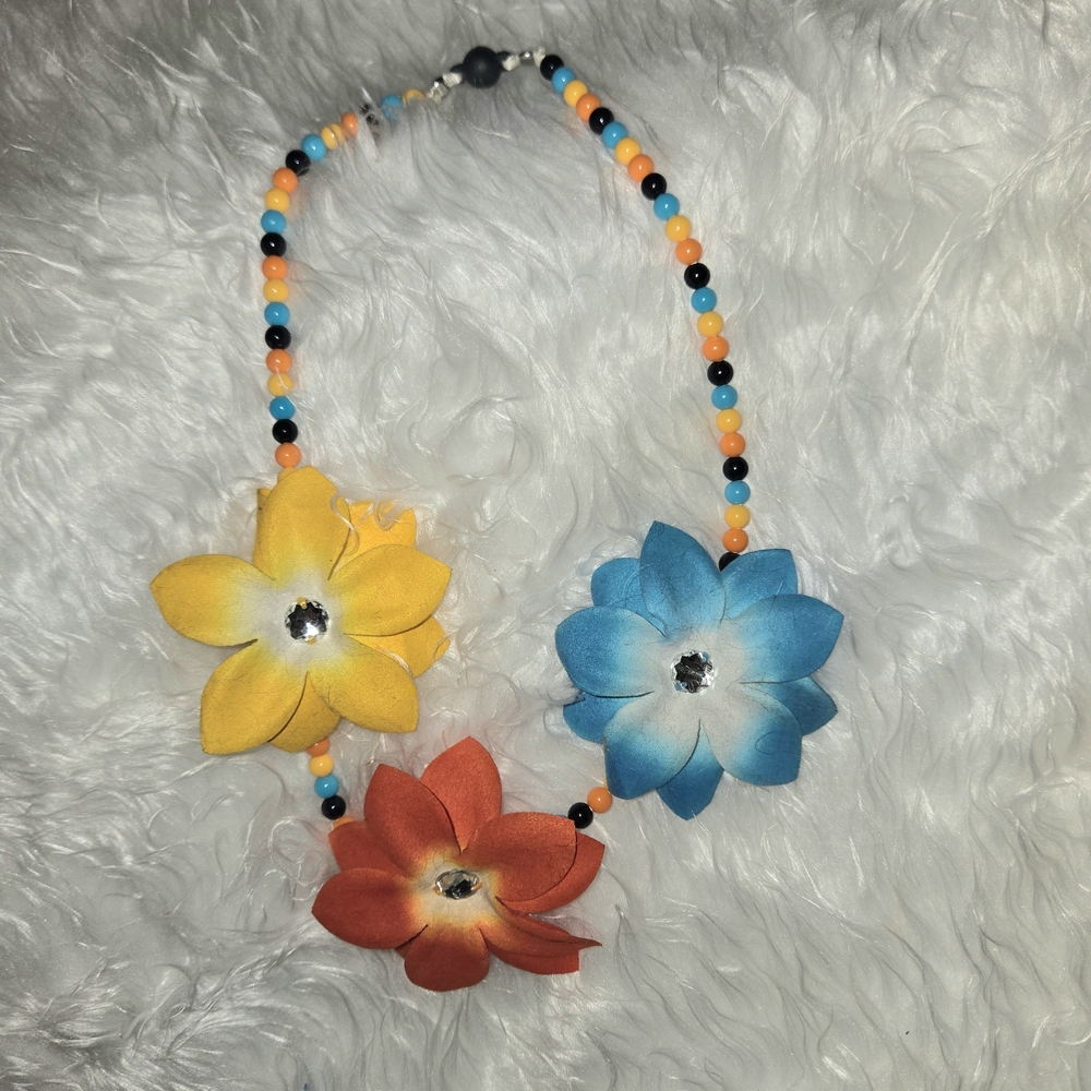 Gymboree Colorful Tropical Bloom Floral Kids Necklace Vintage Necklace